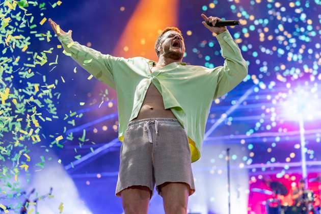 Bilder des Jahres 2023, Entertainment 08 August Entertainment Themen der Woche KW34 Entertainment Bilder des Tages Imagine Dragons perform at Leeds Festival Dan Reynolds of Imagine Dragons performs at Leeds Festival, Bramham Park Leeds,25th August 2023, Credit:Mike Gray Avalon  Copyright: xMikexGrayx xAvalonx 0800114209
