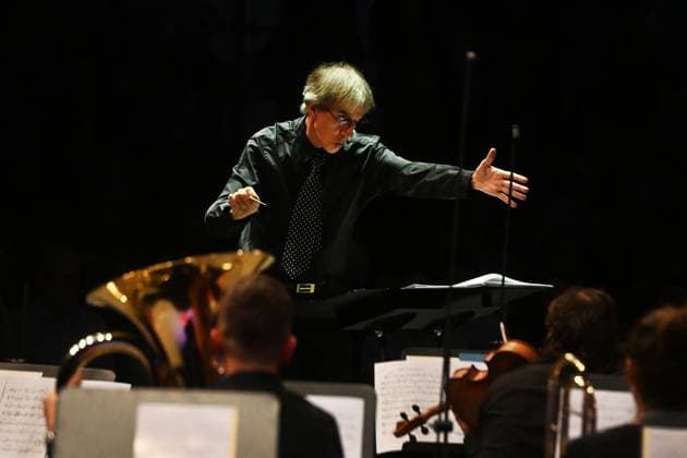French conductor Bruno Ferrandis during the concert of Ostravska banda I during the Ostrava Days Music of Today Festival in Ostrava, Czech Republic, August 28, 2023. (CTKxPhoto JaroslavxOzana) CTKPhotoP2023082807393  CTKPhotoP2023082807393