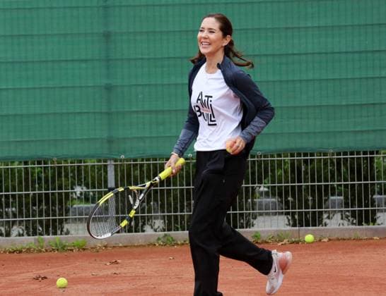 29-08-2023 Princess Mary visited the Gladsaxe tennis club, in Gladsaxe, Denmark to support the Antibulli tennis program. Â  Copyright: xPPEx