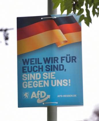 31.08.2023, xblx, Politik, Wahlplakat Landtagswahl 08.10.2023, Wahlwerbung, AFD, Alternative für fuer Deutschland, Frankfurt *** 31 08 2023, xblx, politics, election poster state election 08 10 2023, election advertising, AFD, Alternative für Deutschland, Frankfurt
