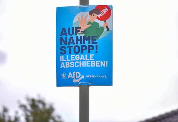 31.08.2023, xblx, Politik, Wahlplakat Landtagswahl 08.10.2023, Wahlwerbung, AFD, Alternative für fuer Deutschland, Frankfurt *** 31 08 2023, xblx, politics, election poster state election 08 10 2023, election advertising, AFD, Alternative für Deutschland, Frankfurt