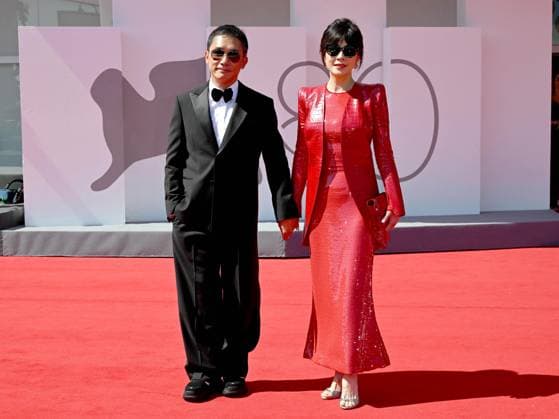 Venice, 80th Venice Film Festival 2023. Day 4 - Red Carpet Golden Lion for Lifetime Achievement to Tony Leung Chiu-Wai Venice, 80th Venice Film Festival 2023. Day 4 - Red Carpet Golden Lion for Lifetime Achievement to Tony Leung Chiu-Wai. In the photo Tony Leung Chiu-Wai and Carina Lau Kar-ling Venice -  Copyright: xIPA ABACAx BRIPA20230902_672 IPA ABACAx BRIPA20230902_672