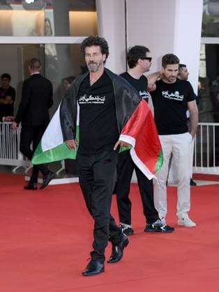 Venice, 80th Venice Film Festival 2023. Evening 4 - Red Carpet of the Film Maestro. Iran protest. The Jury demonstrates on the Red Carpet in favor of freedom  Copyright: xAlbertoxTerenghix xipa-agency.nex xPoolxPhotoxEventsx02x IPA_IPA40016512
