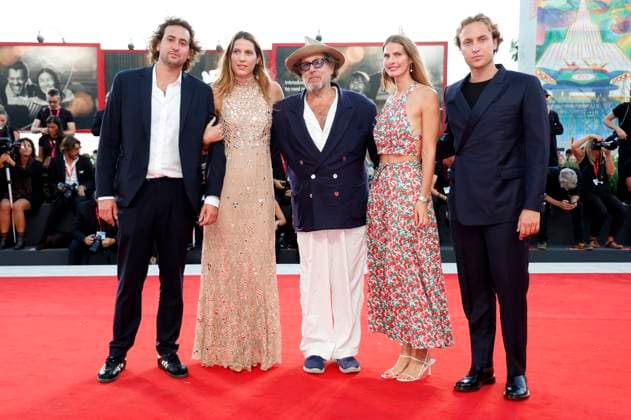Cy Schnabel, Stella Schnabel, Julian Schnabel, Louise Kugelberg und Olmo Schnabel bei der Verleihung des Kineo Award 2023 auf der Biennale di Venezia 2023 80. Internationale Filmfestspiele von Venedig im Palazzo del Cinema. Venedig, 02.09.2023