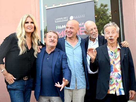 Venice, 80th Venice Film Festival 2023. Day 5 - Photocall Filming Italy Movie Venice, 80th Venice Film Festival 2023. Day 5 - Photocall Filming Italy Movie. In the photo Aldo Giovanni and Giacomo with Tiziana Rocca Venice -  Copyright: xIPA ABACAx BRIPA20230903_690 IPA ABACAx BRIPA20230903_690