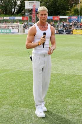 Luca Voß beim Benefiz-Fußballspiel Kicken mit Herz 2023 zu Gunsten des Herzzentrums des UKE im Stadiun Hoheluft. Hamburg, 03.09.2023