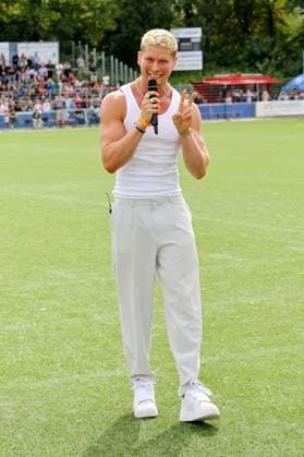 Luca Voß beim Benefiz-Fußballspiel Kicken mit Herz 2023 zu Gunsten des Herzzentrums des UKE im Stadiun Hoheluft. Hamburg, 03.09.2023