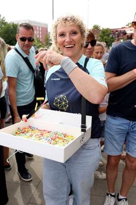 Julia Westlake beim Benefiz-Fußballspiel Kicken mit Herz 2023 zu Gunsten des Herzzentrums des UKE im Stadiun Hoheluft. Hamburg, 03.09.2023