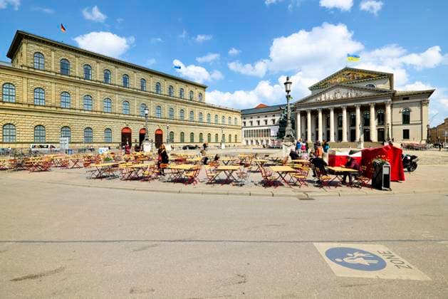 GERMANY Germany Bavaria Munich. The theater and Residenz (Residence palace) in Marstall Square Copyright: xZoonar.com MarcoxBriviox 19408684