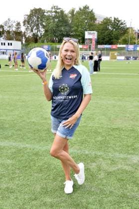 Nova Meierhenrich beim Benefiz Fussballspiel Kicken mit Herz zugunsten der Kinder Herzstation der Universitaetsklinik Eppendorf in Hamburg am 03.09.2023