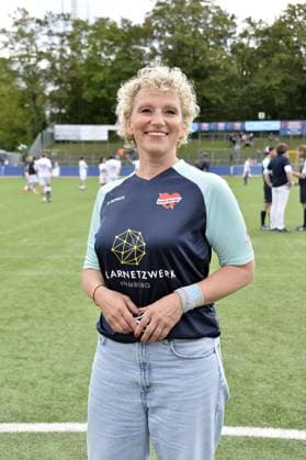 Julia Westlake beim Benefiz Fussballspiel Kicken mit Herz zugunsten der Kinder Herzstation der Universitaetsklinik Eppendorf in Hamburg am 03.09.2023