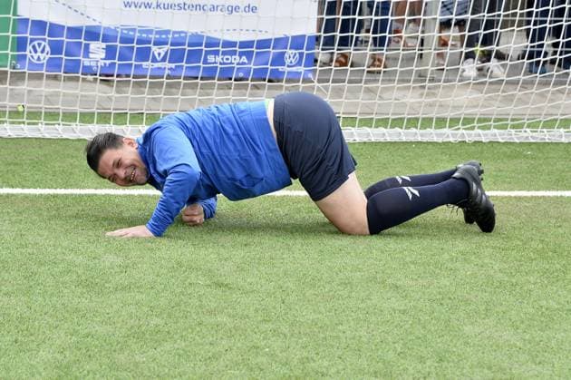 Tim Maelzer beim Benefiz Fussballspiel Kicken mit Herz zugunsten der Kinder Herzstation der Universitaetsklinik Eppendorf in Hamburg am 03.09.2023