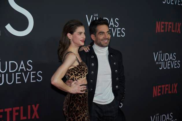 September 5, 2023, Mexico City, Mexico: Irene Azuela and Omar Chaparro pose for photos during the red carpet of the Premier for Ã¢â‚¬ËœThe Widows of ThursdaysÃ¢â‚¬â ¢ (Las Viudas de los Jueves) Netflix original series . on September 5, 2023 in Mexico City, Mexico. Mexico City Mexico - ZUMAe321 20230905_zia_e321_132 Copyright: xJaimexNogalesx