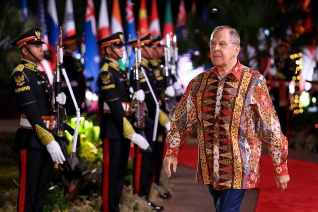 Bilder des Jahres 2023, News 09 September News Themen der Woche KW36 INDONESIA, JAKARTA - SEPTEMBER 7, 2023: Russia s Foreign Minister Sergei Lavrov attends a gala dinner on the sidelines of the 18th East Asia Summit. Russian Foreign Ministry Press Service TASS  61882735