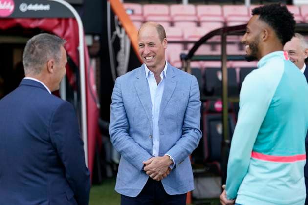 Prince of Wales Homewards initiative The Prince of Wales during a visit to Bournemouth AFC s Vitality Stadium in Dorset, to hear about the Premier League football club s work within the community to support those at risk of homelessness, and their commitment to extend this work over the next five years as part of the Prince s Homewards project in Bournemouth, Christchurch and Poole. Picture date: Thursday September 7, 2023. . William has set his sights on making rough sleeping, sofa surfing and other forms of temporary accommodation a thing of the past with his initiative called Homewards. The five-year project will initially focus on local businesses, organisations and individuals, who will be encouraged to join forces and develop bespoke  Copyright: xAvalon.redx xAvalonx 0803501760