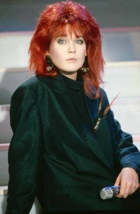 Juliane Werding, deutsche Schlager- und Popsängerin, bei einem Auftritt, Deutschland um 1987. Copyright: HartwigxValdmanis Nur redaktionelle Nutzung. Editorial usage only. VAL_720002223