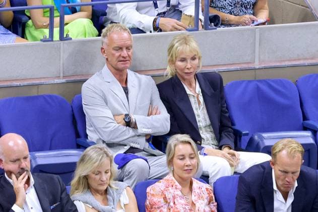 Celebs Attend US Open - NYC Sting with his wife attend the men s final at The US Open in New York City, NY, USA on September 10, 2023. Photo by Dylan Travis ABACAPRESS.COM New York City NY United States  Copyright: xDylanxTravis ABACAx 867151_028 DylanxTravis ABACAx 867151_028
