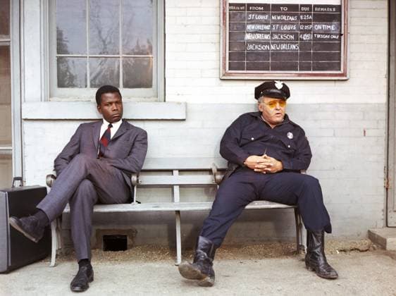 Sidney Poitier, Rod Steiger, In the Heat of the Night (1967). Photo credit: United Artists (File Reference 34580-207THA)  Copyright: xCinemaxLegacyxCollection ThexHollywoodxArchivex xxx34578bb-044THA The Hollywood Archive