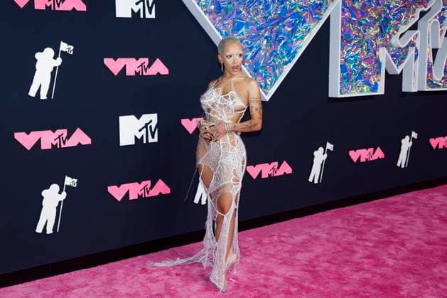 Doja Cat arrives on the red carpet at the 2023 MTV Video Music Awards VMA s at the Prudential Center in Newark, New Jersey, on Tuesday, September 12, 2023.  NYP2023091107 JOHNxANGELILLO