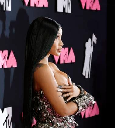 Cardi B arrives on the red carpet at the 2023 MTV Video Music Awards VMA s at the Prudential Center in Newark, New Jersey, on Tuesday, September 12, 2023.  NYP20230912148 JOHNxANGELILLO