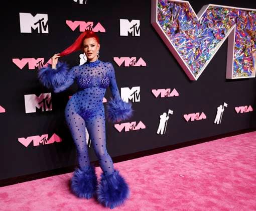 Justina Valentine arrives on the red carpet at the 2023 MTV Video Music Awards VMA s at the Prudential Center in Newark, New Jersey, on Tuesday, September 12, 2023.  NYP20230912162 JOHNxANGELILLO
