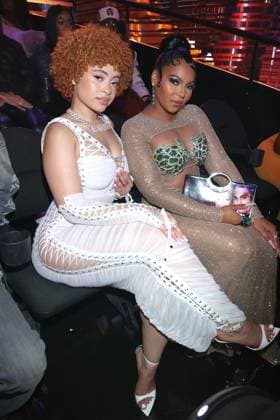 NEWARK, NJ - SEPTEMBER 12: Ice Spice and Ashanti at the 2023 MTV Video Music Awards at Prudential Center on September 12, 2023 in Newark, New Jersey. Copyright: xWalikxGoshornx