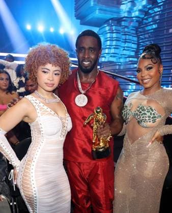 NEWARK, NJ - SEPTEMBER 12: Ice Spice, Sean Combs and Ashanti at the 2023 MTV Video Music Awards at Prudential Center on September 12, 2023 in Newark, New Jersey. Copyright: xWalikxGoshornx