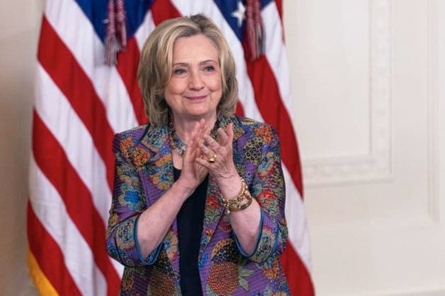 Former US Secretary of State Hillary Clinton applauds during the 2023 Praemium Imperiale Laureate ceremony in Washington, DC on Tuesday, September 12, 2023. The Praemium Imperiale is a global arts prize awarded annually by the Japan Art Association for lifetime achievement in the arts. Copyright: xCNPx xMediaPunchx