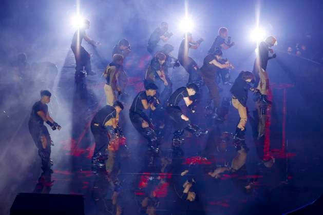 The Stray Kids perform during the 2023 MTV Video Music Awards VMA s at the Prudential Center in Newark, New Jersey, on Tuesday, September 12, 2023.  NYP20230912231 JOHNxANGELILLO