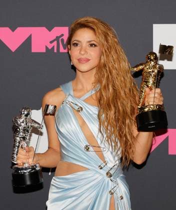 Shakira arrives in the press room at the 2023 MTV Video Music Awards VMA s at the Prudential Center in Newark, NJ on Tuesday, September 12, 2023.  NYP20230912835 JASONxSZENES