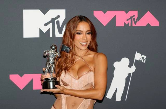 Anitta arrives in the press room at the 2023 MTV Video Music Awards VMA s at the Prudential Center in Newark, NJ on Tuesday, September 12, 2023.  NYP20230912841 JASONxSZENES