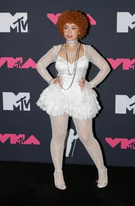 Ice Spice arrive in the press room at the 2023 MTV Video Music Awards VMA s at the Prudential Center in Newark, NJ on Tuesday, September 12, 2023.  NYP20230912845 JASONxSZENES