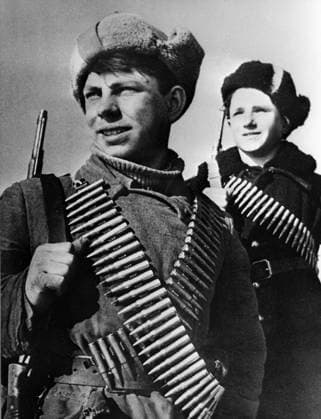 YOUNG GUERRILLAS 1247 22.01.1942 Young guerrillas from the Frunze unit fought together with adults. The Kursk region. Ryumkin Sputnik Kursk region Russia  Copyright: xRyumkinx