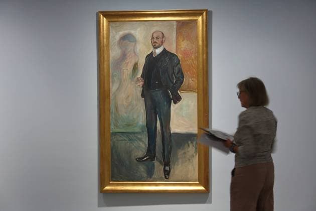 Unter dem Titel Edvard Munch. Zauber des Nordens widmet sich die Berlinische Galerie - Landesmuseum fuer Moderne Kunst, Fotografie und Architektur der besonderen Beziehung des Malers zu Berlin. (Foto vom 13.09.2023: Edvard Munch, Portrait Walter Rathenau, 1907) Mit rund 80 Arbeiten von Edvard Munch, davon 55 Gemaelde als Leihgaben aus dem Munchmuseet Oslo, ergaenzt durch Bilder weiterer in der Kunstszene an der Spree tonangebender Kuenstler der Zeit, geht die Ausstellung der kuenstlerischen Entwicklung des Malers nach, dem Licht und den intensiven Farben seiner Bilder sowie den Themen, die seine Werke bis heute relevant machen. (Siehe epd-Meldung vom 13.09.2023) EDITORIAL USE ONLY *** Under the title Edvard Munch Zauber des Nordens (Edva Copyright: epd-bildx xJuergenxBlume epd-Edvard_Munch3