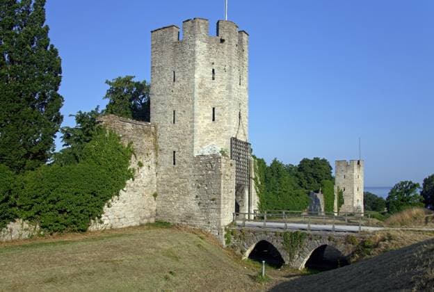 Die Ringmuren, Ringmauer in Visby, Insel Gotland, Schweden, Europa