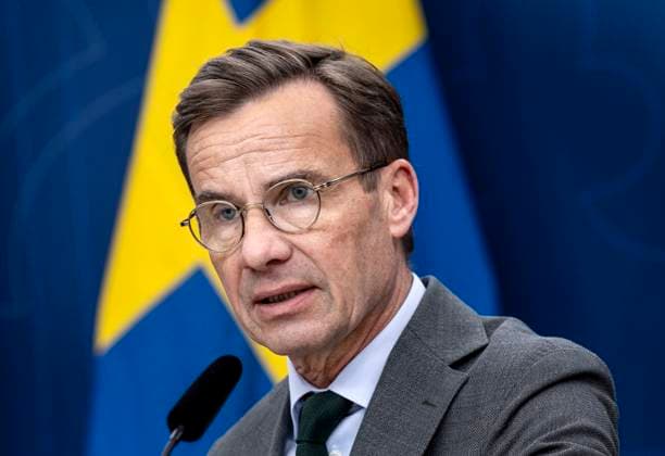STOCKHOLM 20230904 Statsminister Ulf Kristersson vid en pressträff pa torsdagen där satsningar pa rättsväsendet och en budgetnyhet kopplat till det försämrade säkerhetsläget presenterades. Stockholm SVERIGE x10430x *** STOCKHOLM 20230904 Prime Minister Ulf Kristersson at a press conference on Thursday where investments in the judicial system and a new budget linked to the deteriorating security situation were presented Stockholm SVERIGE x10430x  Copyright: xChristinexOlsson TTx PRESSTRÄFF SÄKERHETSLÄGET TTABB0000000000213988