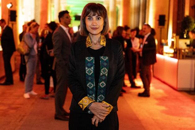 Mersedeh Shahinkar (iranische Aktivistin), M100 Sanssouci Colloquium - Verleihung des M100 Media Award am 14. September 2023, 14.9.2023, Orangerie Sanssouci, Park Sanssouci, Potsdam, Brandenburg, Deutschland