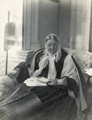 Florence Nightingale (12. Mai 1820 bis 13. August 1910) war eine britische Krankenschwester, Statistikerin, Begründerin der modernen westlichen Krankenpflege und einflussreiche Reformerin des Sanitätswesens und der Gesundheitsfürsorge in Großbritannien und Britisch-Indien, Historisch, digital restaurierte Reproduktion einer Vorlage der damaligen Zeit 1f-4941450