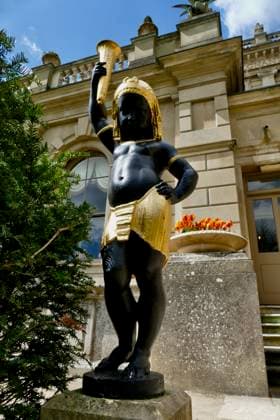 Cliveden House working to redisplay and reinterpret their Egyptian style Torcheres due to cultural sensitivities The Egyptian style Torcheres on display at Cliveden House. They are working to redisplay and reinterpret the Egyptian style Torcheres due to cultural sensitivities. The statues reference the black people who were enslaved in Ancient Egypt. They want to acknowledge the appauling histories of the slave trade as it causes upset and distress to many people., Credit:Geoffrey Swaine Avalon UK, Berkshire, Taplow  Copyright: xGeoffreyxSwainex xAvalonx 0771803189