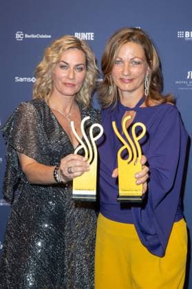 Award - Deutscher Schauspielpreis 2023 Gesine Cukrowski und Silke Burmester bei der Verleihung Deutscher Schauspielpreis 2023 im Spindler und Klatt am 15.09.2023 in Berlin. Copyright: xEventpressxKochanx