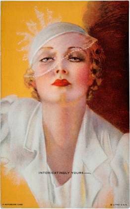 Sexy Woman Wearing White Veiled Hat, Intoxicatingly Yours , Mutoscope Card, 1940 s  Copyright: xABxArchivex jtv002002