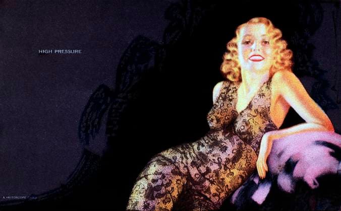 Sexy Blond Woman, High Pressure , Mutoscope Card, 1940 s  Copyright: xABxArchivex jtv002022