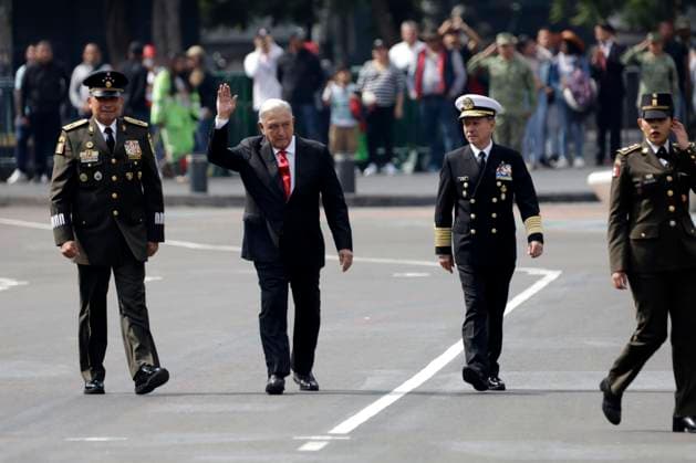 September 16, 2023, Mexico City, Mexico: The president of Mexico, Andres Manuel Lopez Obrador presided over the military parade for the 213th anniversary of national independence in the Zocalo in Mexico City. on September 16, 2023 in Mexico City, Mexico Mexico City Mexico - ZUMAe321 20230916_zia_e321_034 Copyright: xLuisxBarronx
