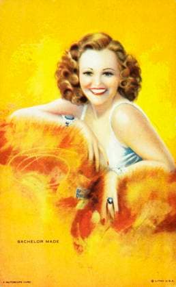 Sexy Smiling Woman, Bachelor Made , Mutoscope Card, 1940 s  Copyright: xABxArchivex jtv002037