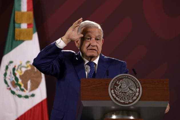 The President of Mexico Andres Manuel Lopez Obrador attends a press conference at the National Palace in Mexico City Featuring: Andres Manuel Lopez Obrador Where: Mexico City, Mexico When: 18 Sep 2023 Credit: EyePix INSTARimages Copyright: xLuisxBarronx xEyepixxGroupx 53054637 EDITORIAL USE ONLY. NOT FOR USE BY NEWSPAPERS BASED IN THE UK.