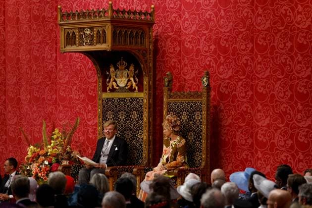 Entertainment Themen der Woche KW38 Entertainment Bilder des Tages THE HAGUE - King Willem-Alexander, with Queen Maxima next to him, reads the Speech from the Throne to members of the Senate and House of Representatives on Budget Day in the Royal Theater. The Speech from the Throne is read in the Theater because the Ridderzaal is unavailable due to the renovation of the Binnenhof. ANP REMKO DE WAAL netherlands out - belgium out  Copyright: xx x478687163x originalFilename: 478687163.jpg