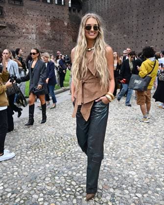Milan, Alberta Ferretti fashion Show arrivals Pictured: Romee Strijd  Copyright: xManuelexMangiarottix xipa-agencyx xManuelexMangiarottix xSimonexComx IPA_IPA40445092