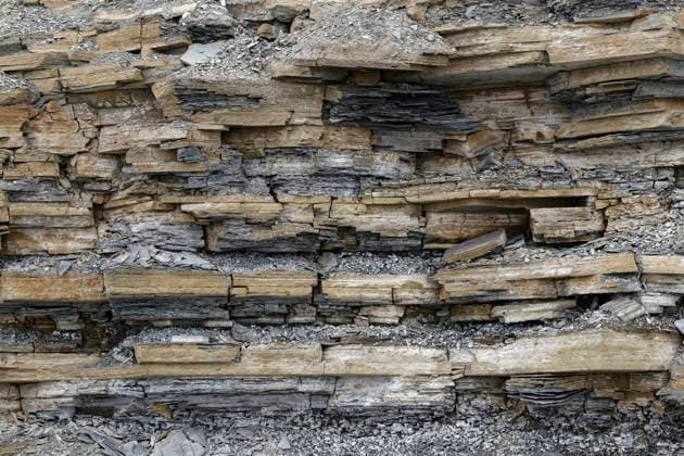 Creative Highlights World Fossile Felsformation, Miguasha National Park, Gaspesie, Provinz Quebec, Kanada, Nordamerika *** Fossils Rock formation, Miguasha National Park, Gaspesie, Province Quebec, Canada, North America Copyright: imageBROKER/GuentherxSchwermer ibxgsc09649677.jpg