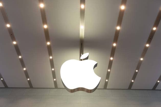 Apple Computers logo inside their flagship store in Omotesando, Tokyo on September 22, 2023.  , aflo_230053418.jpg,