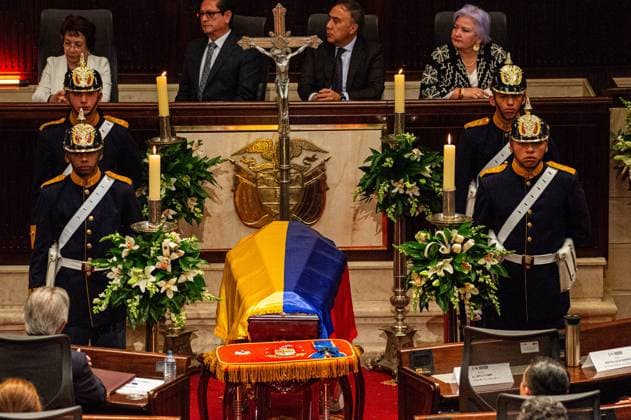 News Themen der Woche KW38 News Bilder des Tages Kolumbien, Trauerfeier für Künstler Fernando Botero in Bogota September 22, 2023, Bogota, Cundinamarca, Colombia: Colombian congress hosts an obit to late Colombian artist Fernando Botero, in Bogota, Colombia on September 22, 2023. Bogota Colombia - ZUMAvp1_ 20230922_zia_vp1_008 Copyright: xSebastianxBarrosx